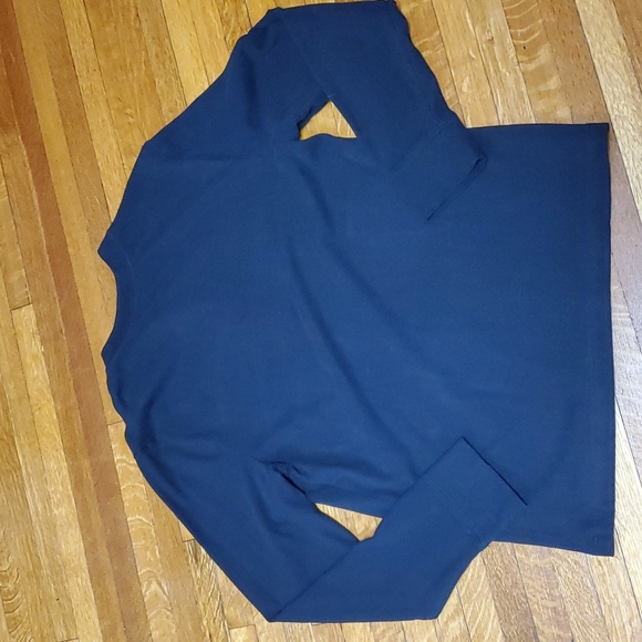 JCPenney Mens Long sleeve Tee with 3 buttons at neck black size small - Picture 2 of 2